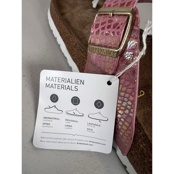 Birkenstock Gizeh Women’s 11 US 42 EU Snake Metallic Pink Rose Gold Sandals NWOB - Picture 14 of 16